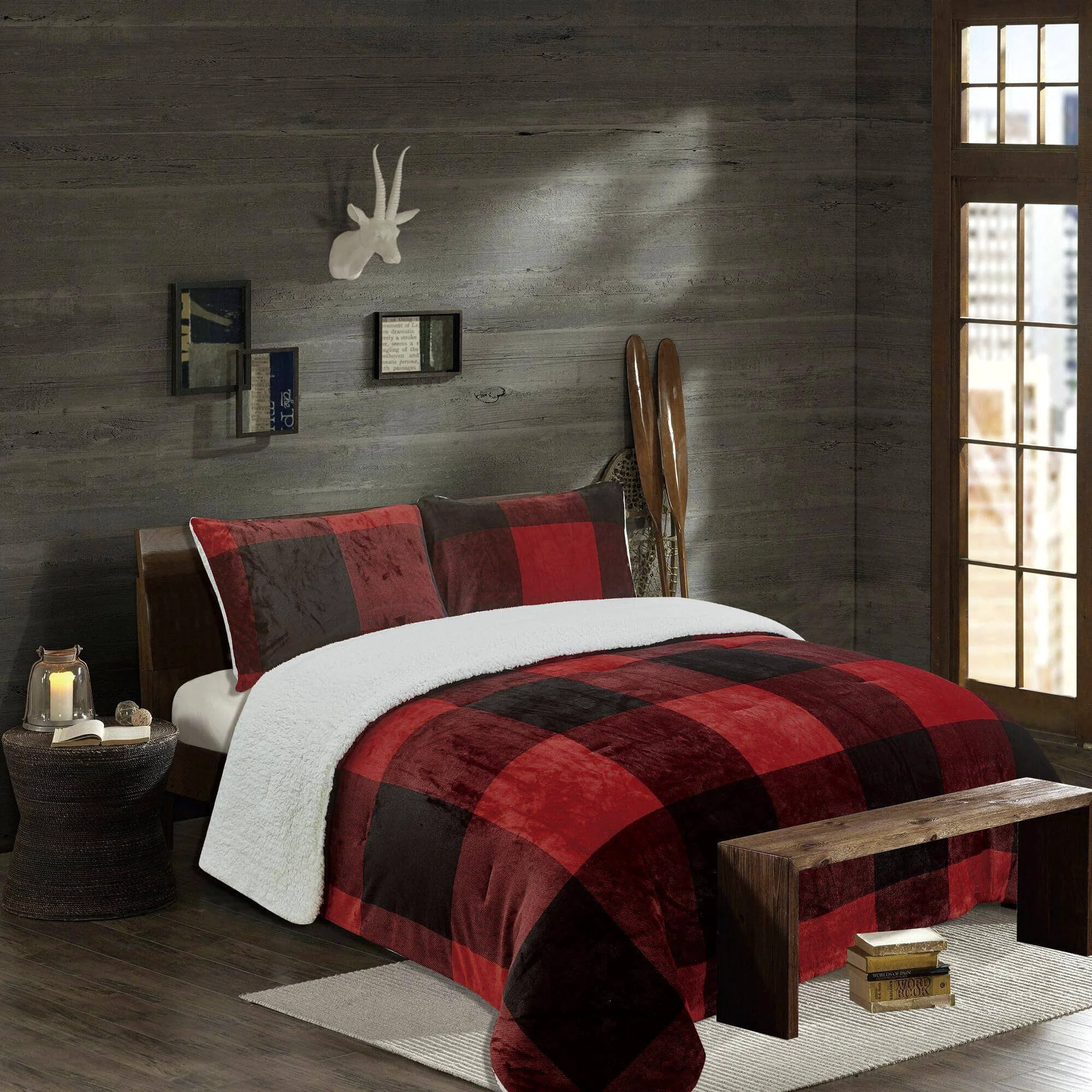 Fashionable Alpine – 3 Piece Comforter Set with Sherpa Reverse Casual
