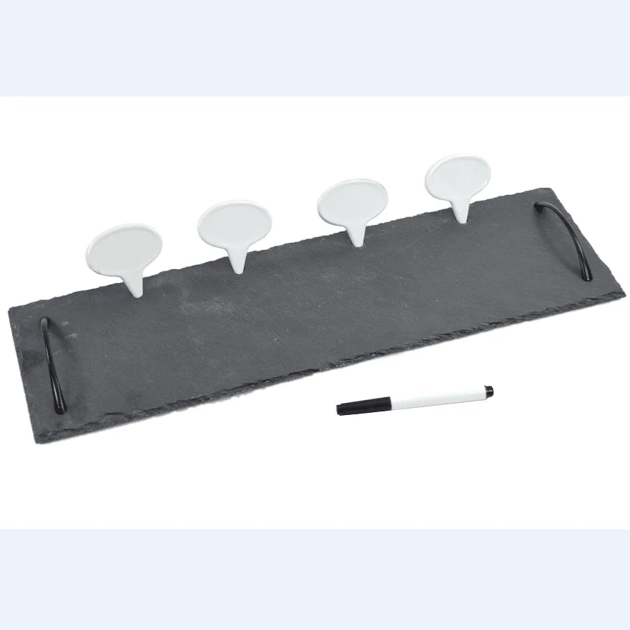 Quality Slate Rect Cheese Set 6pcs With Labels Breathable