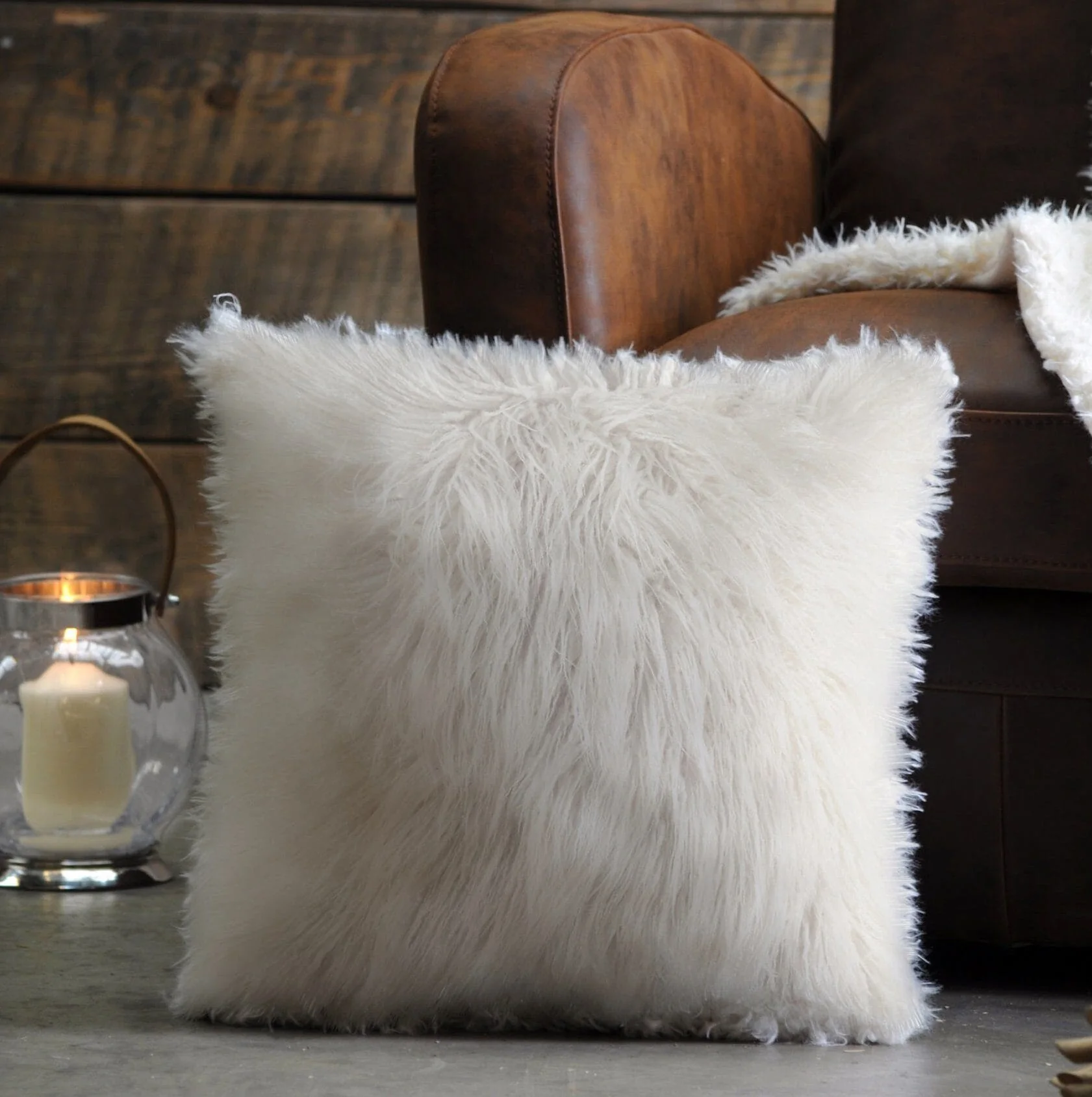 Trendy Faux Fur Decorative Pillow Effective