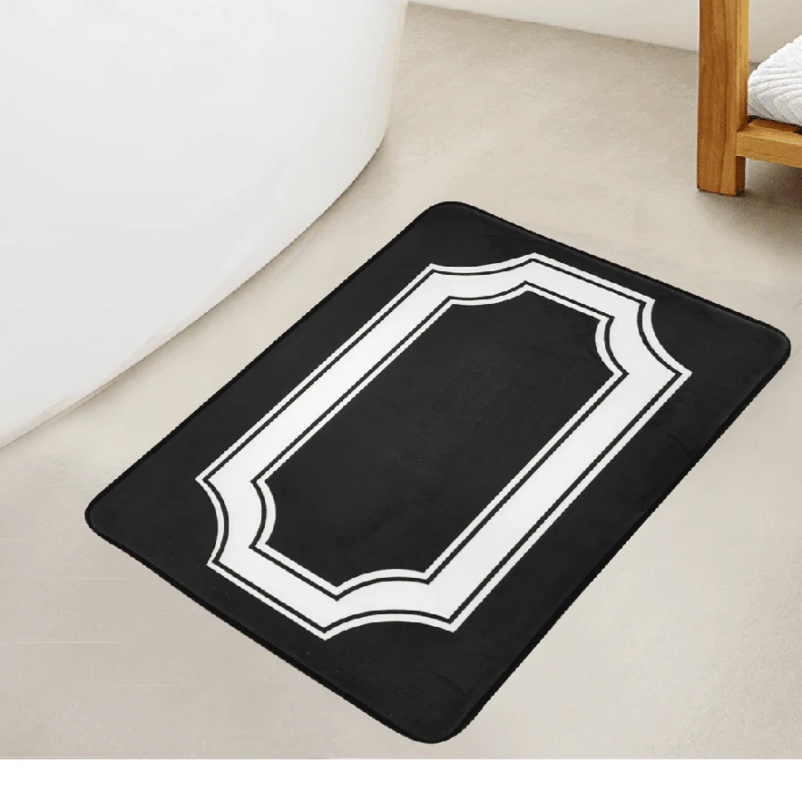Versatile Geo Hotel Memory Foam Bath Mat Clean
