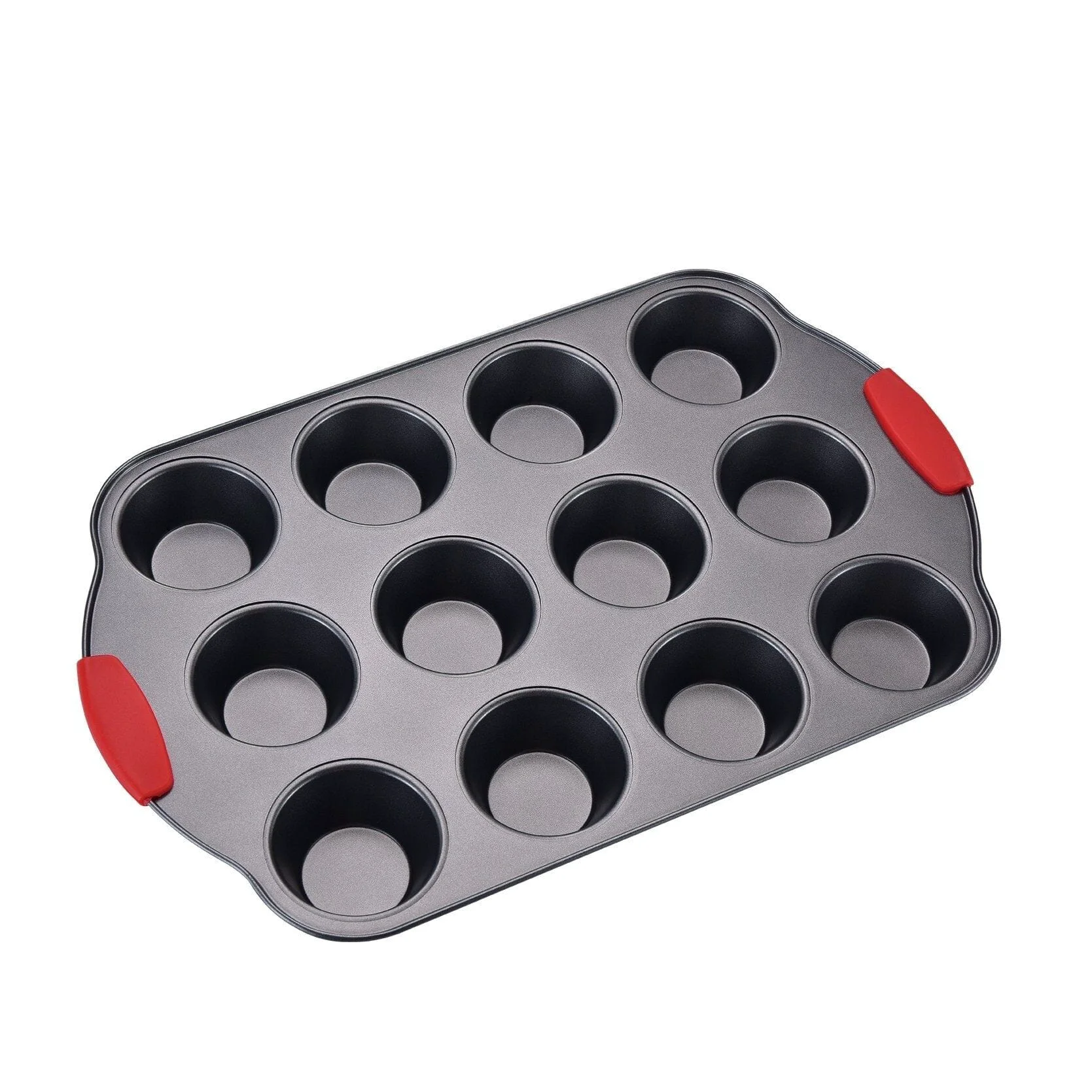 Authentic Non Stick 12cup Muffin Pan with Silicone Handles Elite