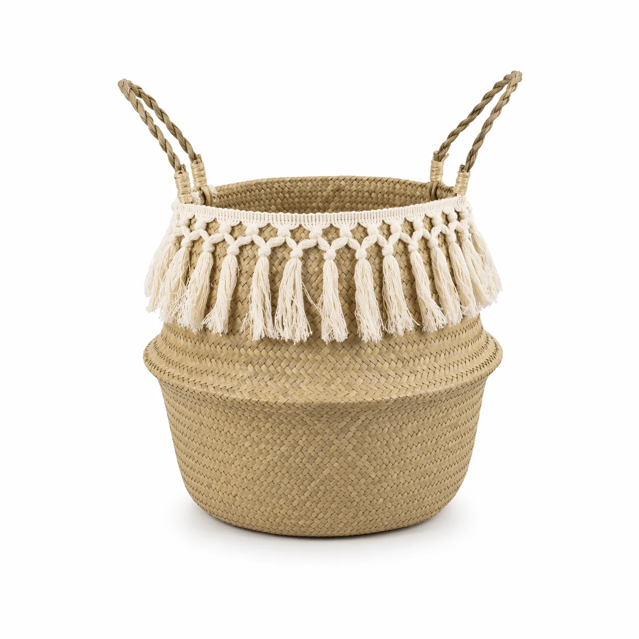 Consistent Seagrass Basket with White Tassels Quality