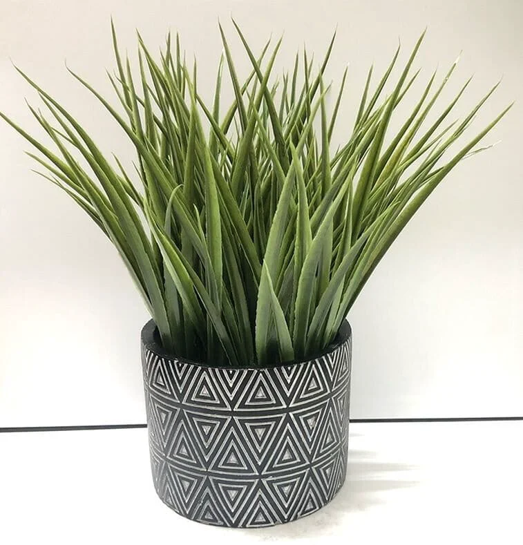 Trendy Artificial Greens Potted Plant Diamond Pattern 13 x 25 cm Artisan