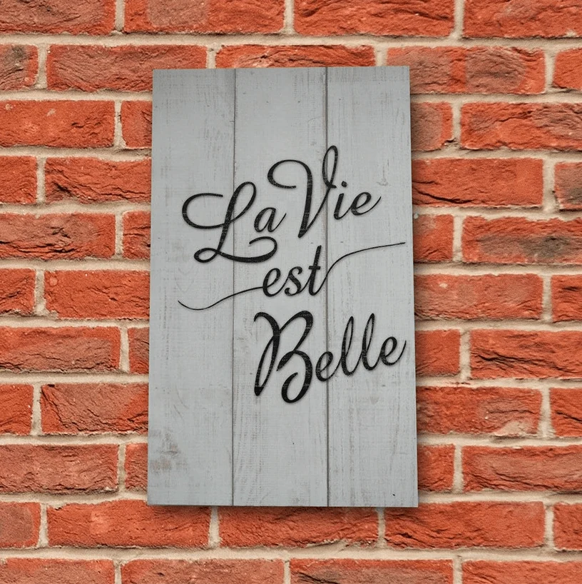 Crafted La Vie est Belle Wall Art Outstanding