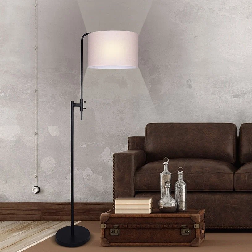 Casual Adjustable Metal Floor Lamp Natural
