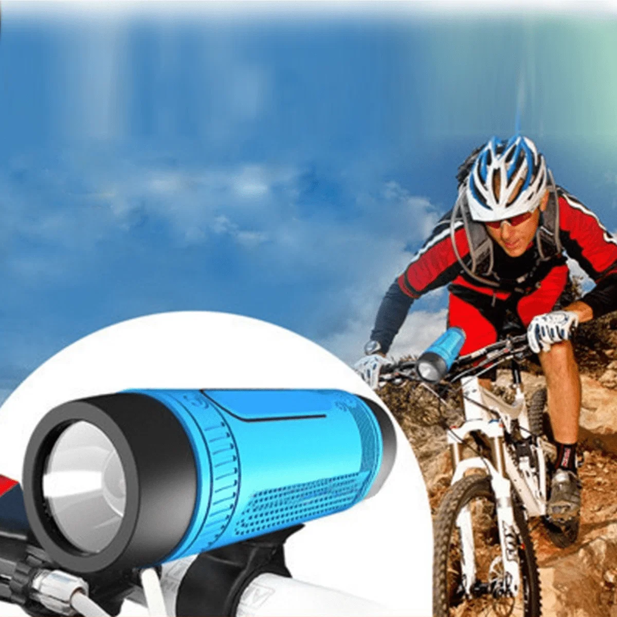 Smooth Silicon Bluetooth Speaker With Light For Bike Safe
