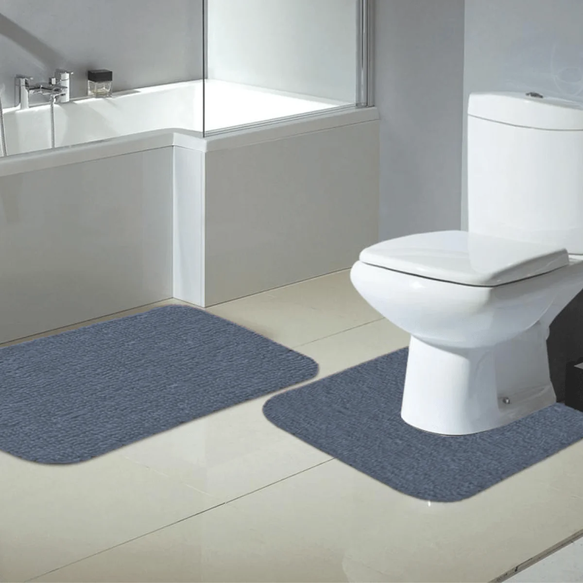 Stylish Bathmat Set 2pc Mat With Contour Mat Luxury