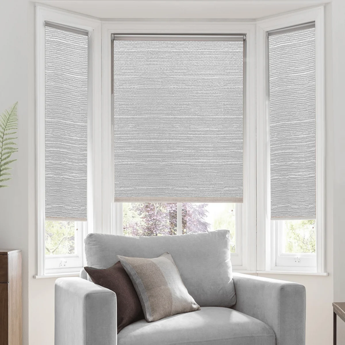 Smooth Linen Look Daylight Roller Shades Grey User-Friendly