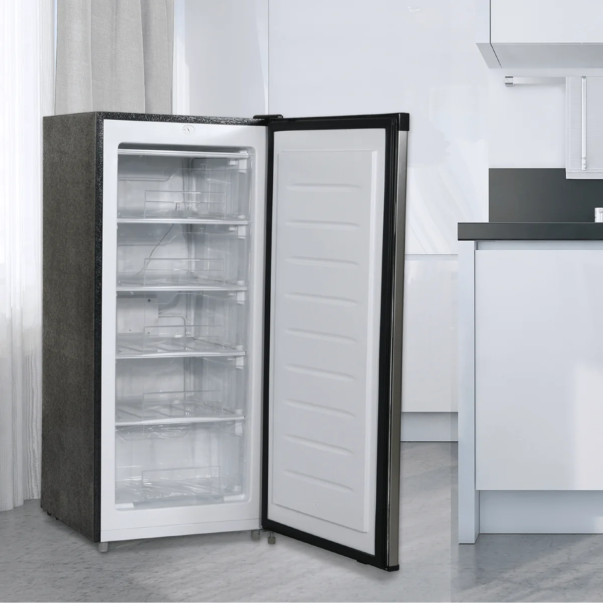 Recyclable MASSIMO – zer Upright 5.2 Cubic Ft Black Stainless Steel Fine