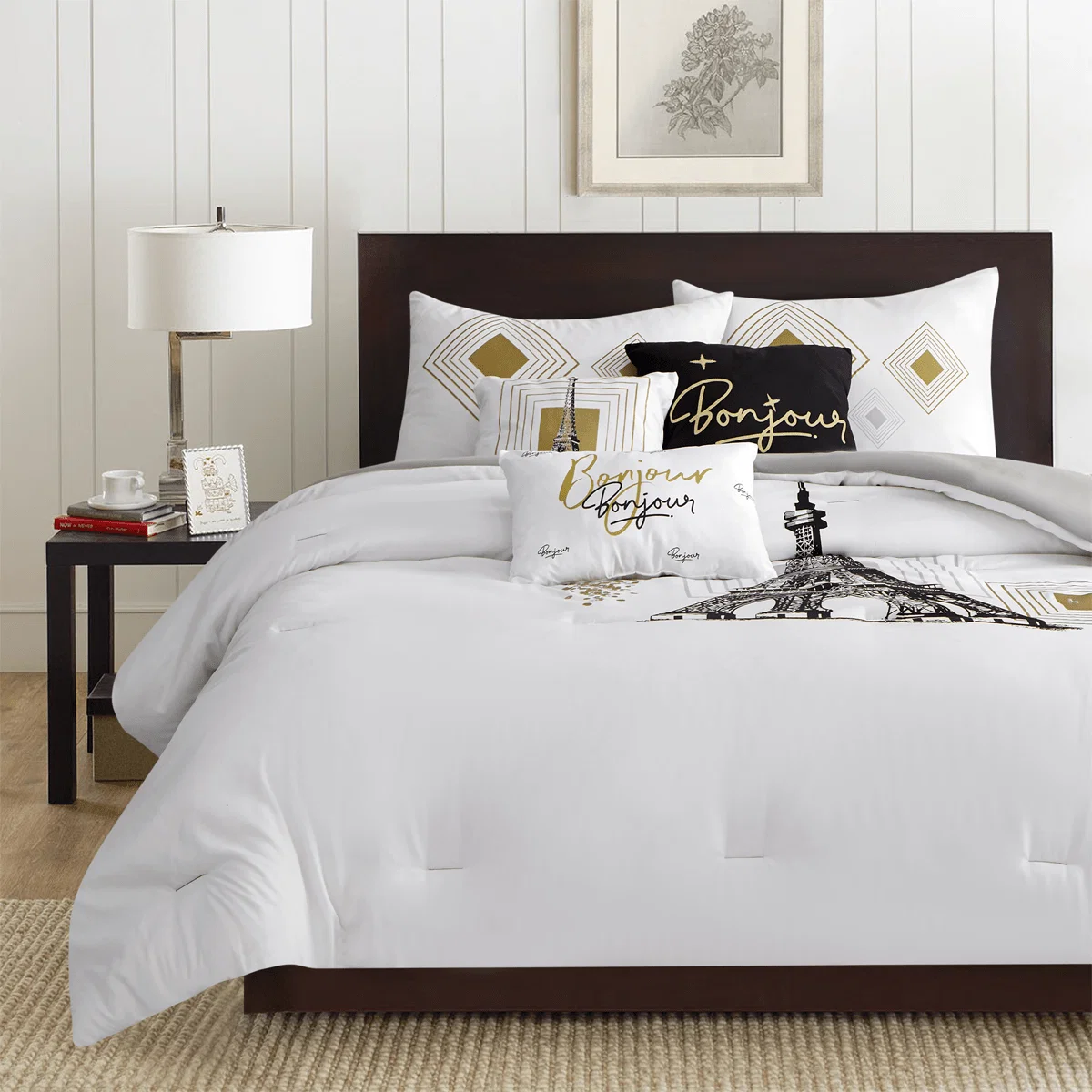 Relaxed Chloe Paris- Comforter White black gold Fast
