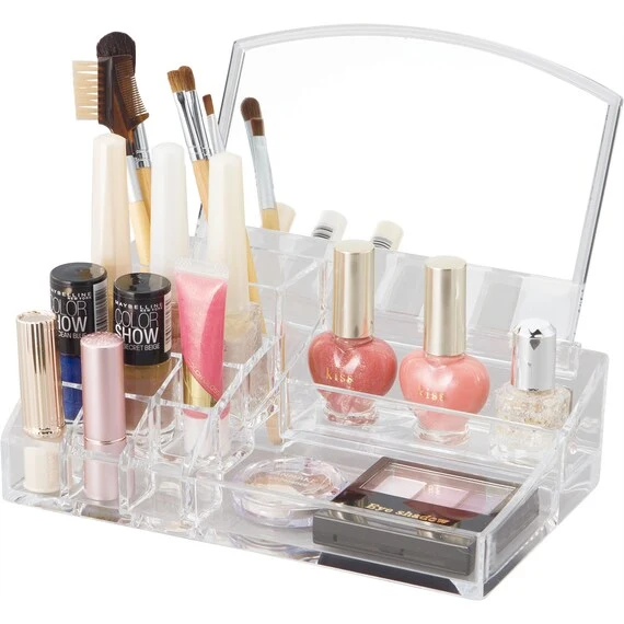 Fast ACRYLIC COSMETIC CASE W MIRROR LUCENT L W21.4D18.5H17 Versatile