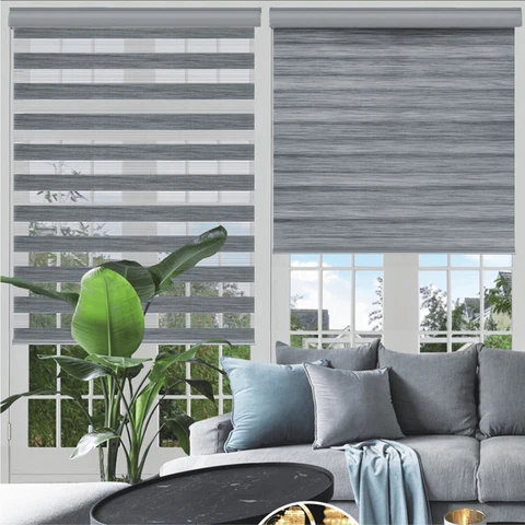 Carefully Designed Day amp Night – Cordless Wood Look Roller Blinds Grey Smooth