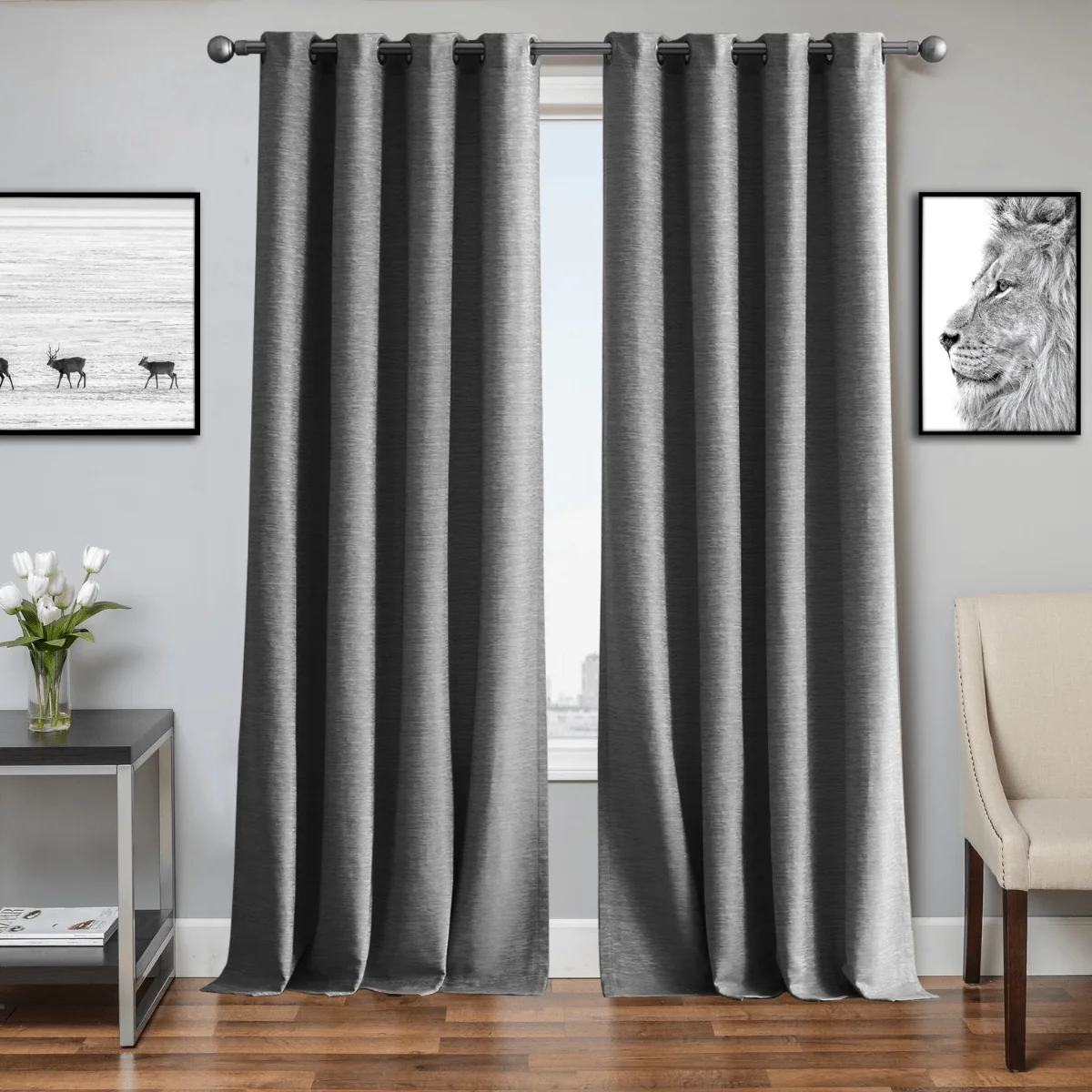 Quality Bordeaux – Grommet Panel 2pk Faux Linen Fast