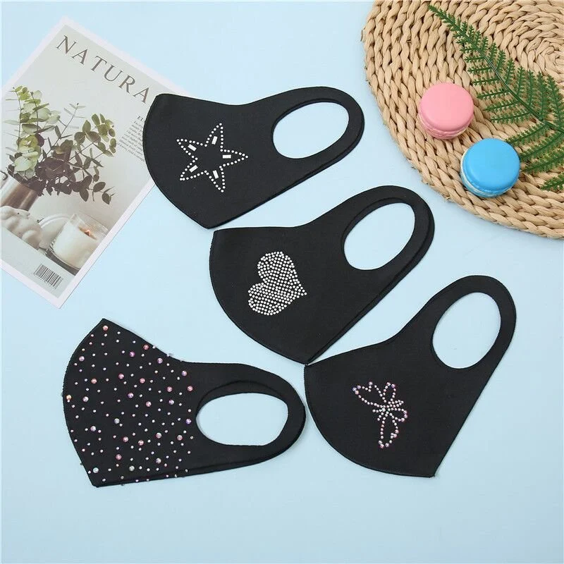 Premium Material Scuba Face Mask 1pc Rhinestone Washable Superior