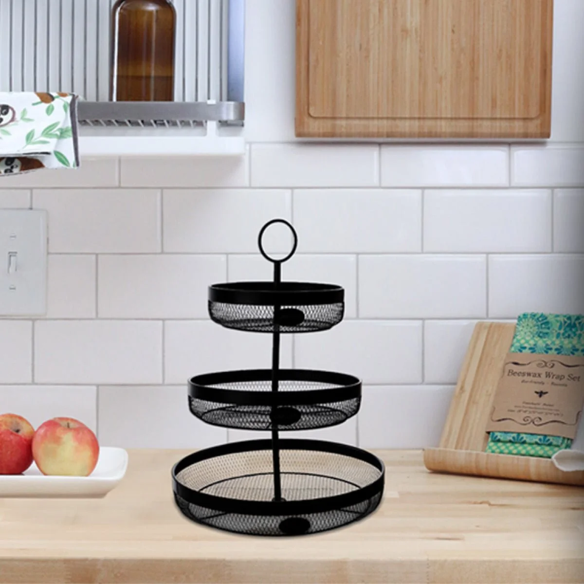Specialty Wire 3 Tier Basket Black 32x32x43 Sophisticated
