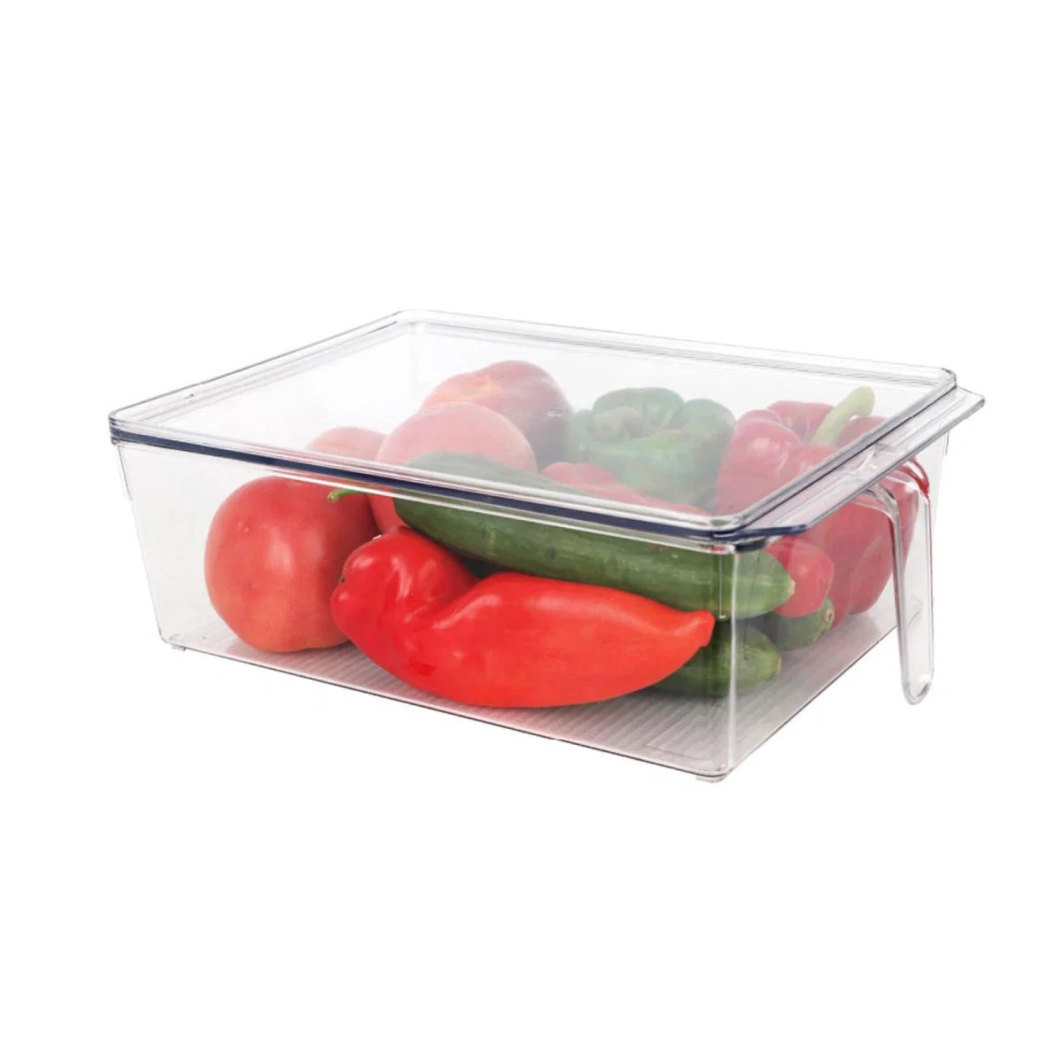 Fine Crafted Fridge Organizer Bin with Lid 31.5 x 20.5 x 10 cm Original Design