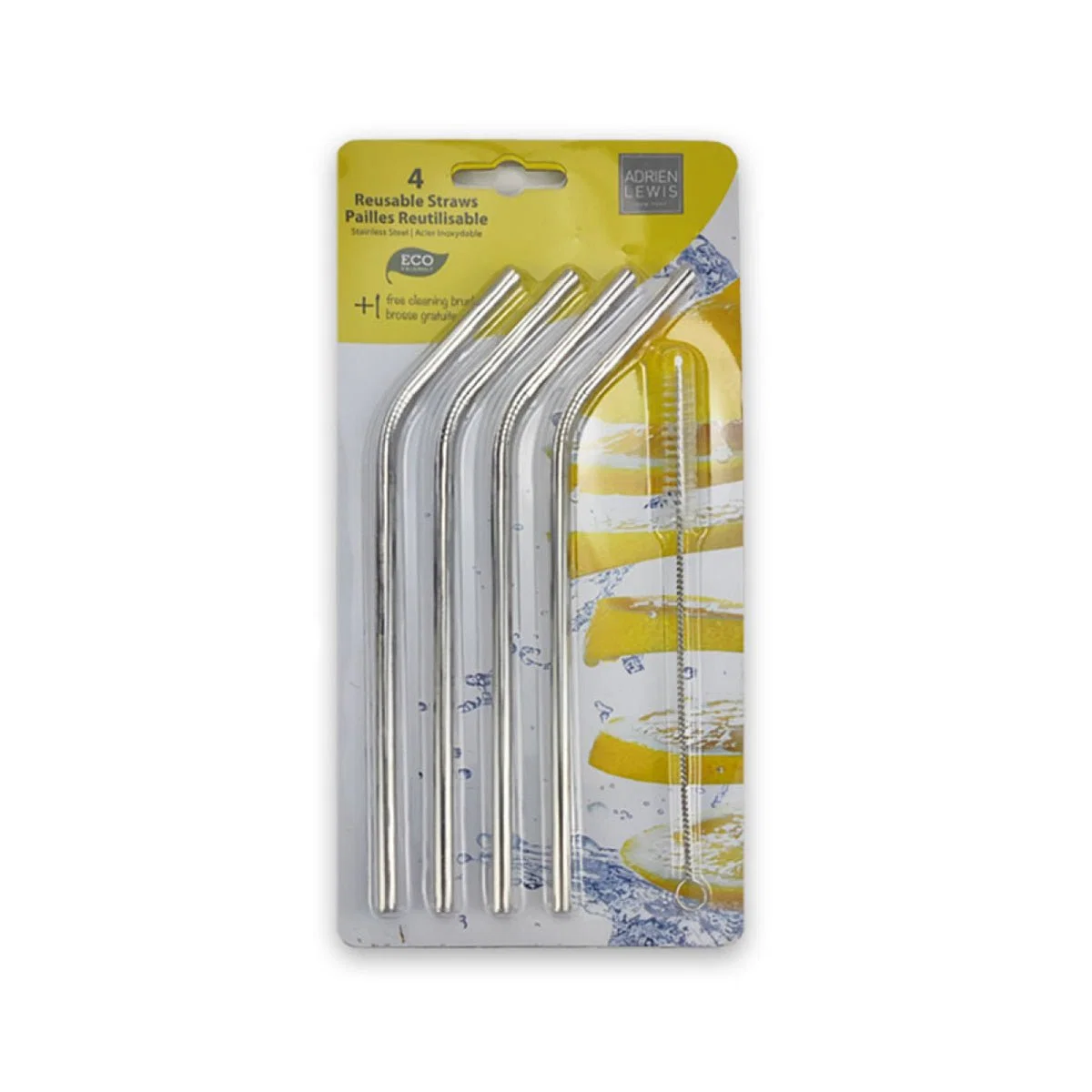 Original Design 4pcs Curve Straw With On Brush S.s Color 6x215mm Durable