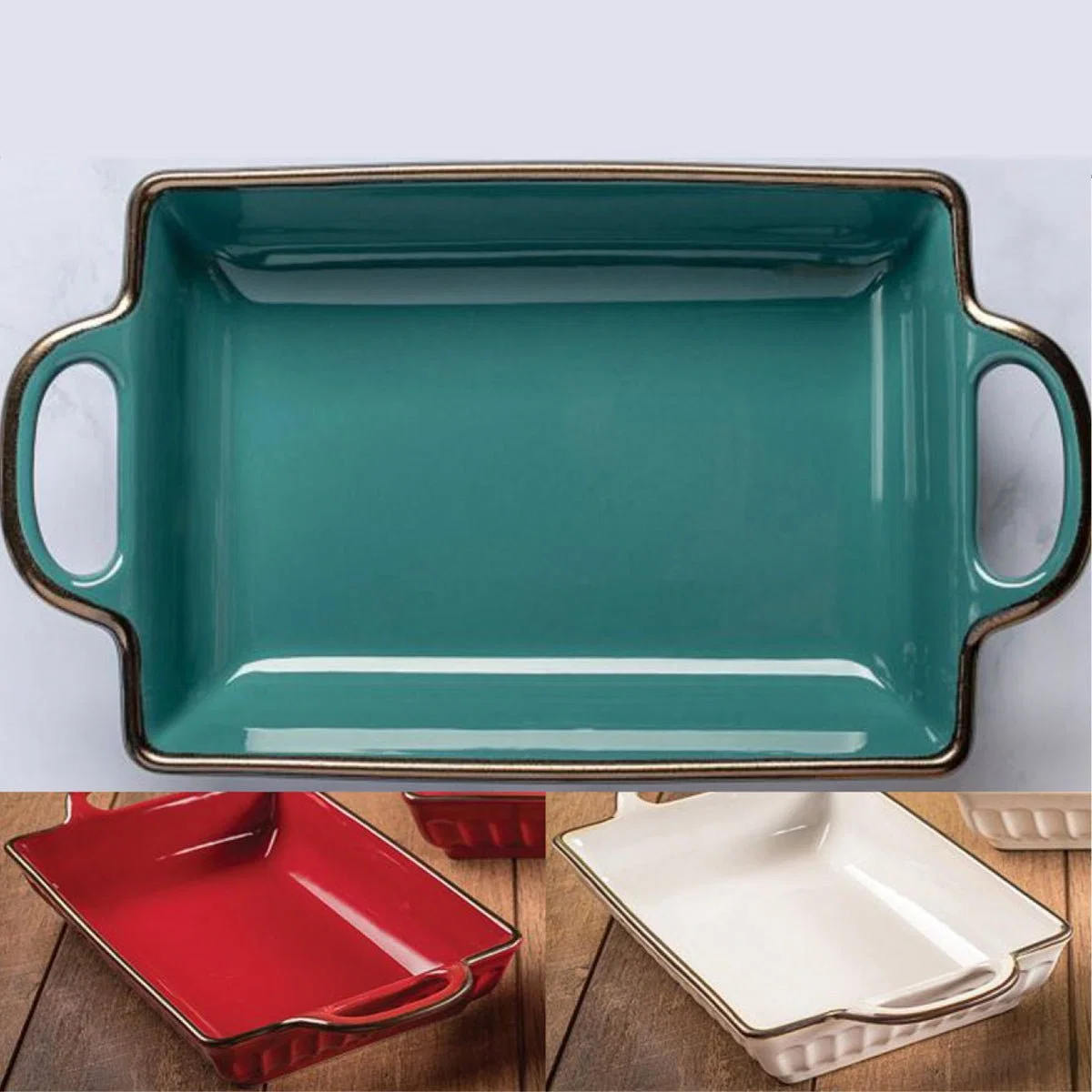 Enhanced Baking Plate Med Rectangular Crafted