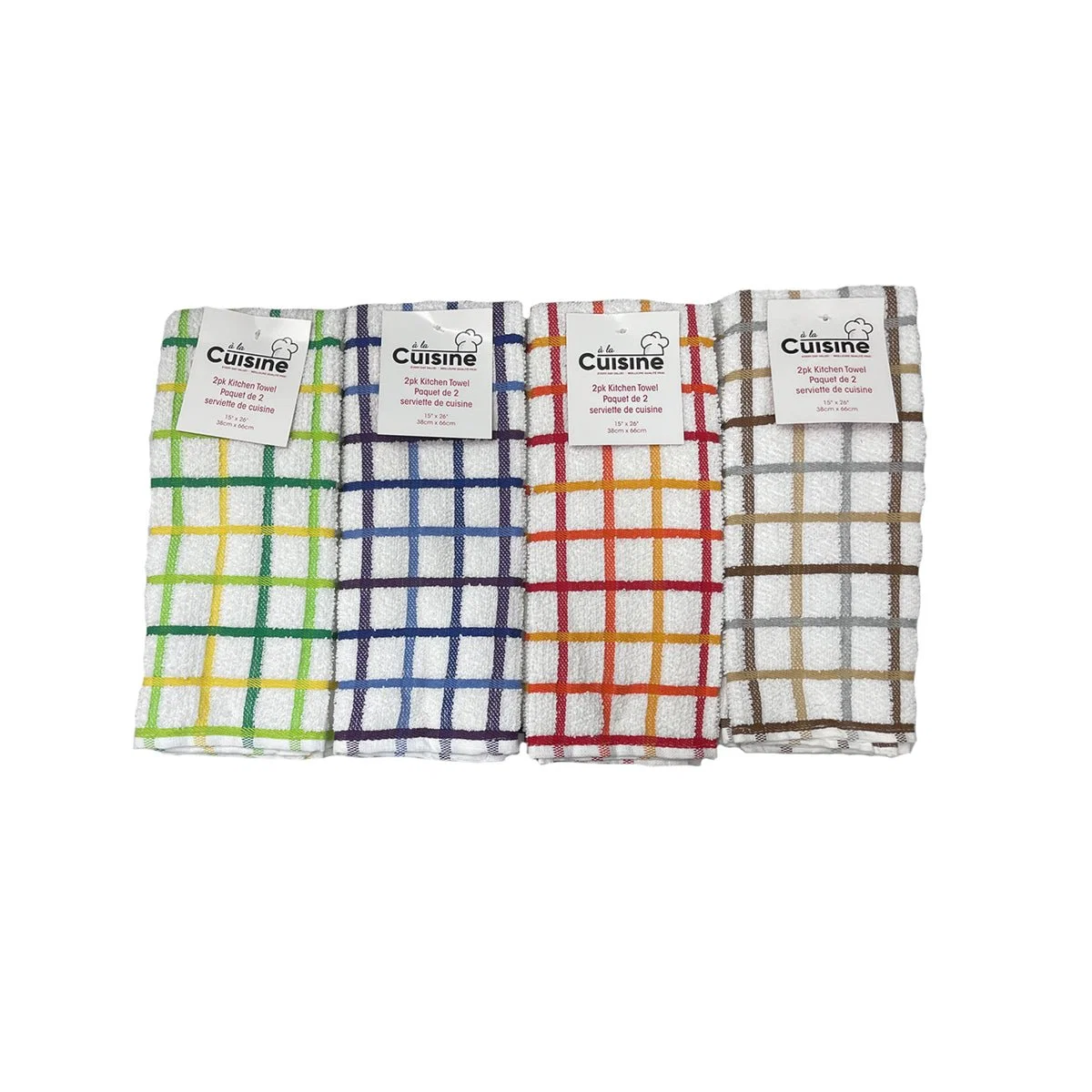Crafted Kitchen Towel 2pk 15×26 Check Refined