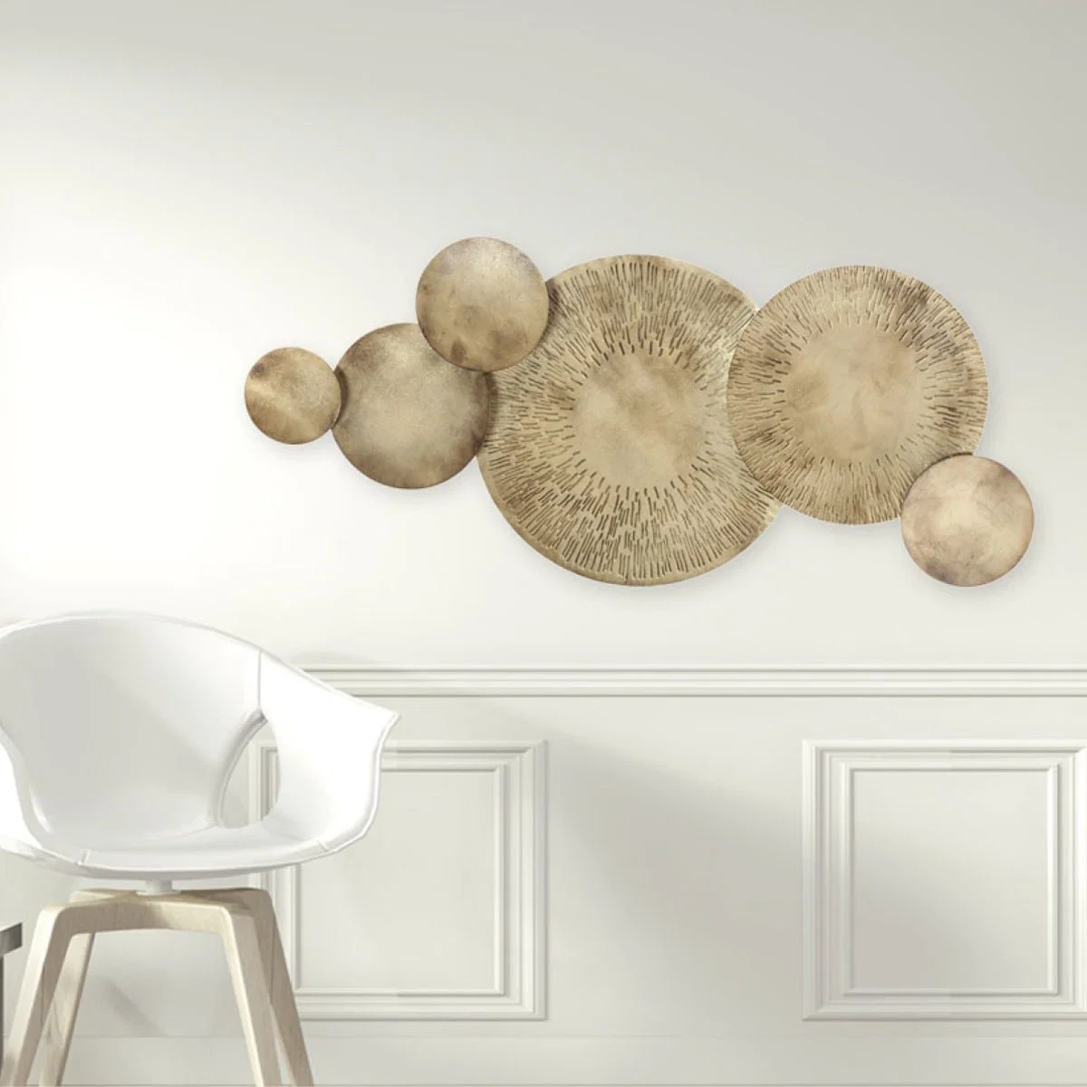 Eco-Friendly Metal Wall Art Circle Gold Artisan