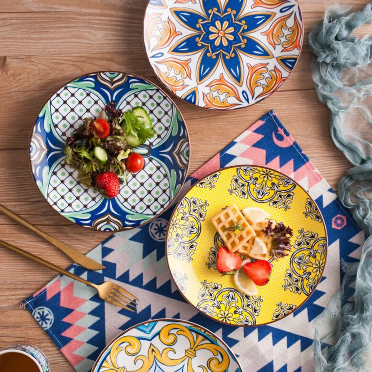 Clean Dessert Plate 8.25in Ceramic Printed Stylish