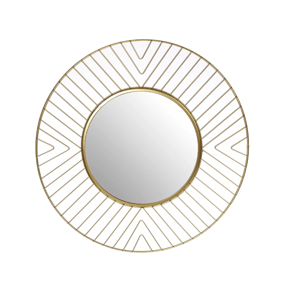 Unique Gold Geo Mirror 45 cm Diameter Durable