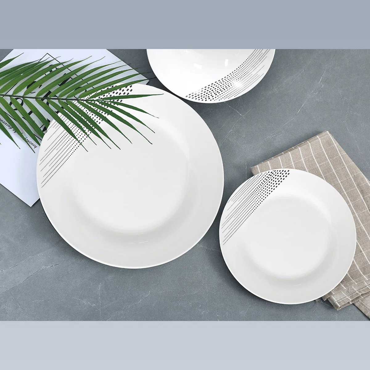 Flexible Dinnerware 12pc Set Taupe Gris Optimized