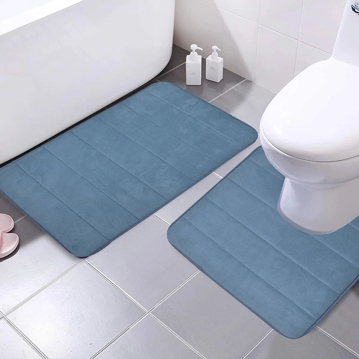 Crafted Set of 2 sponge bath mats Convenient