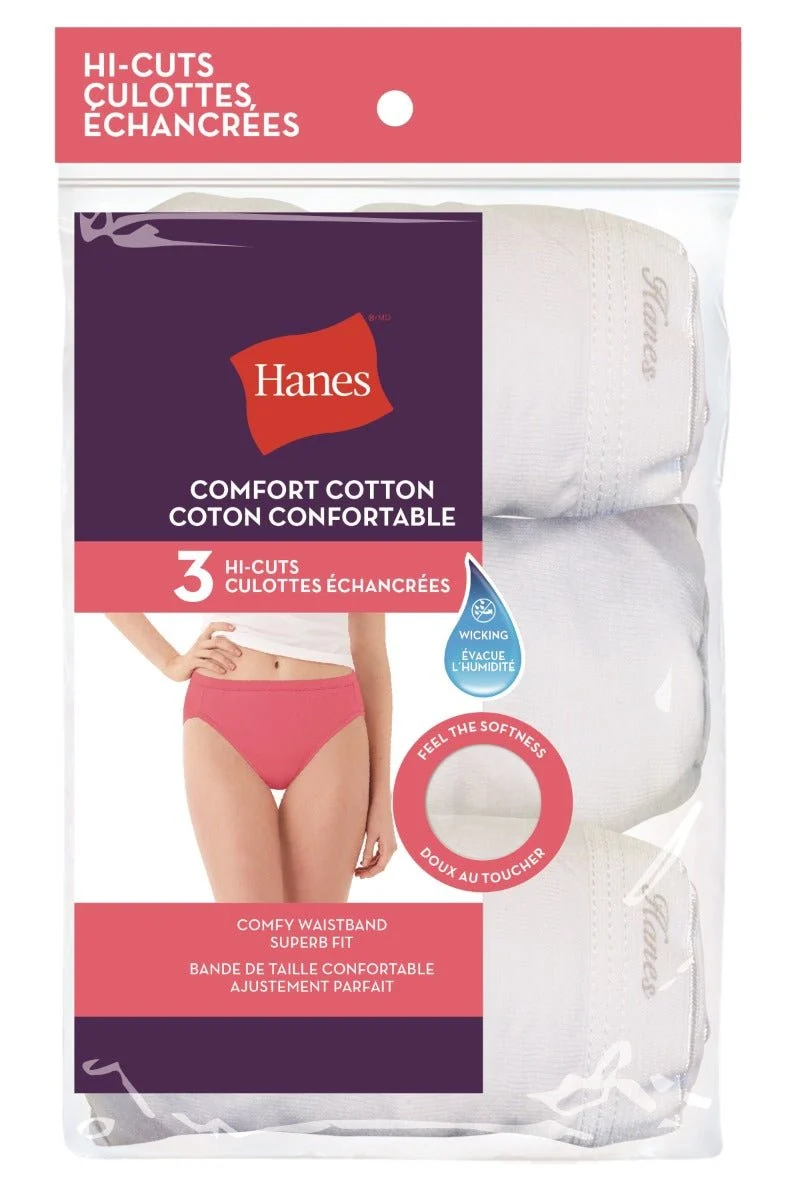 Safe Hanes Breathable Cotton White Hi-Cut 3-Pack -H1430T Smart