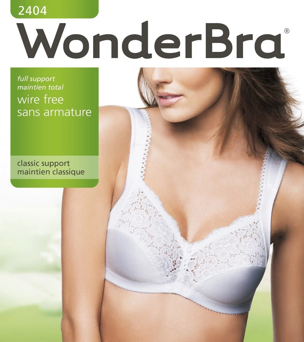 Premium WonderBra- Wireless Full Support Bra White – W2404 High-Performance