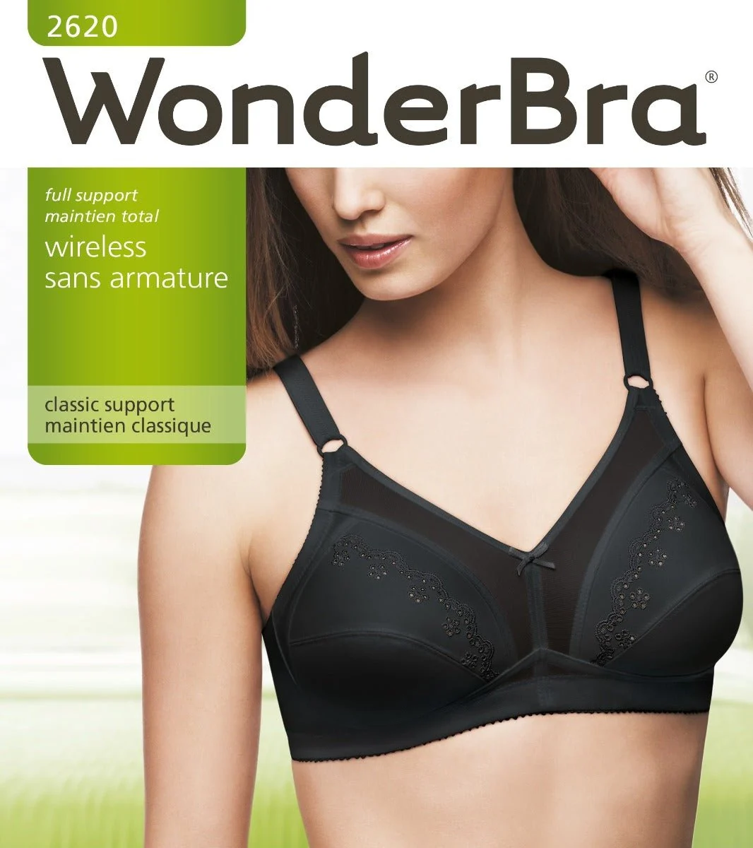 Fashionable WonderBra Wire Classic Support Black – W2620 Sustainable