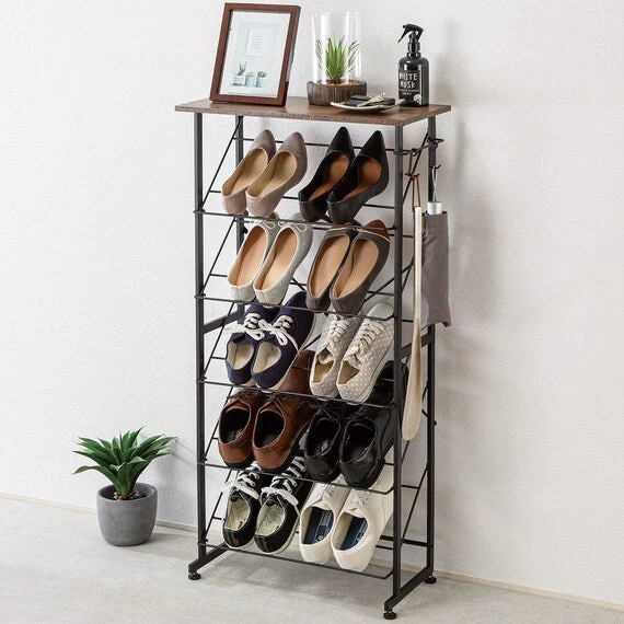 Solid WOODEN TOP SLIM SHOES RACK VI321001 MBR Authentic