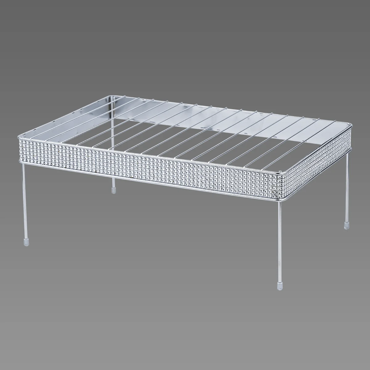 Breathable Chrome Dish Shelf with Fake Diamond Holder Artisan