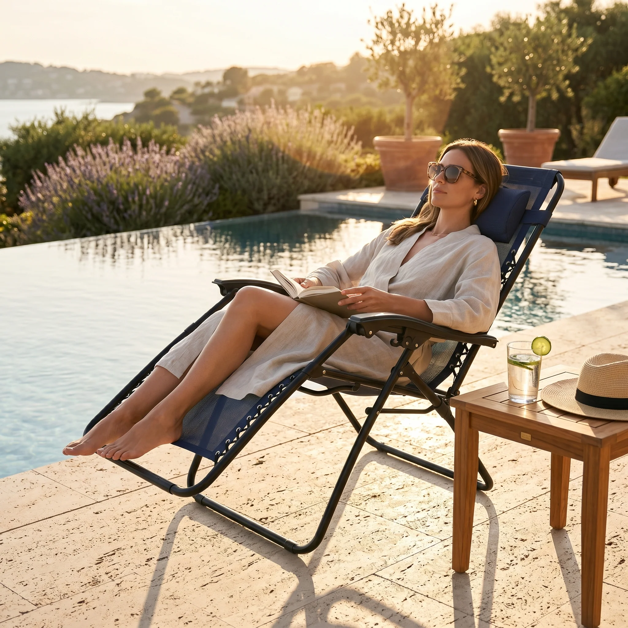 Exclusive Zero Gravity Chair – Outdoor Folding and Reclining Lounger with headrest Effective