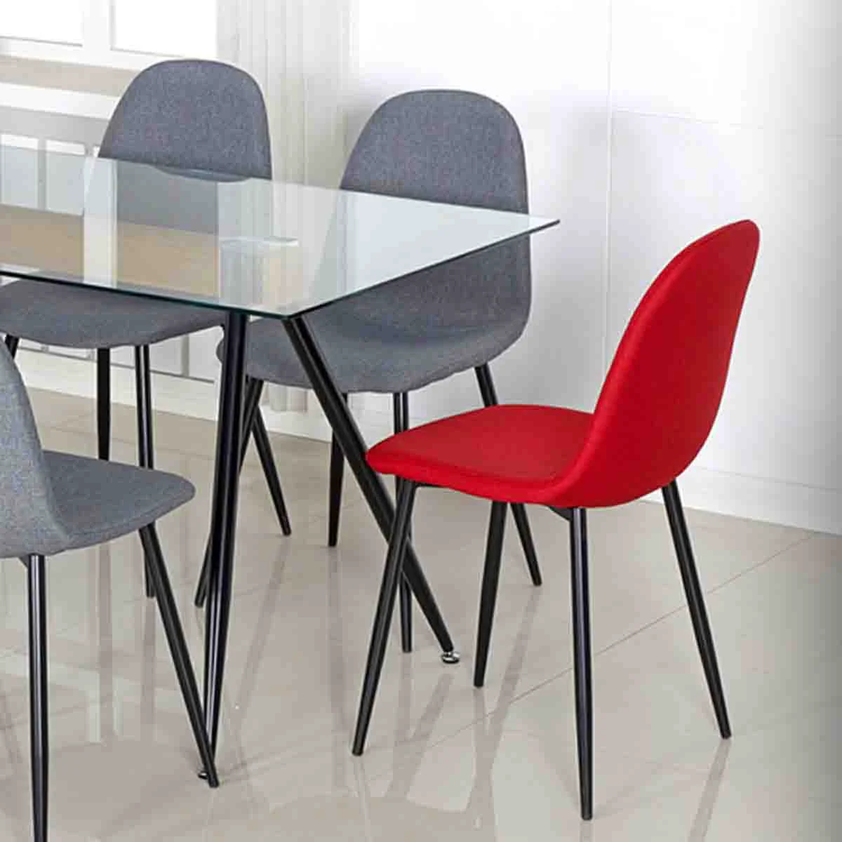 Functional LAUREN TAYLOR – Fabric Dining Chair with Metal Legs Organic