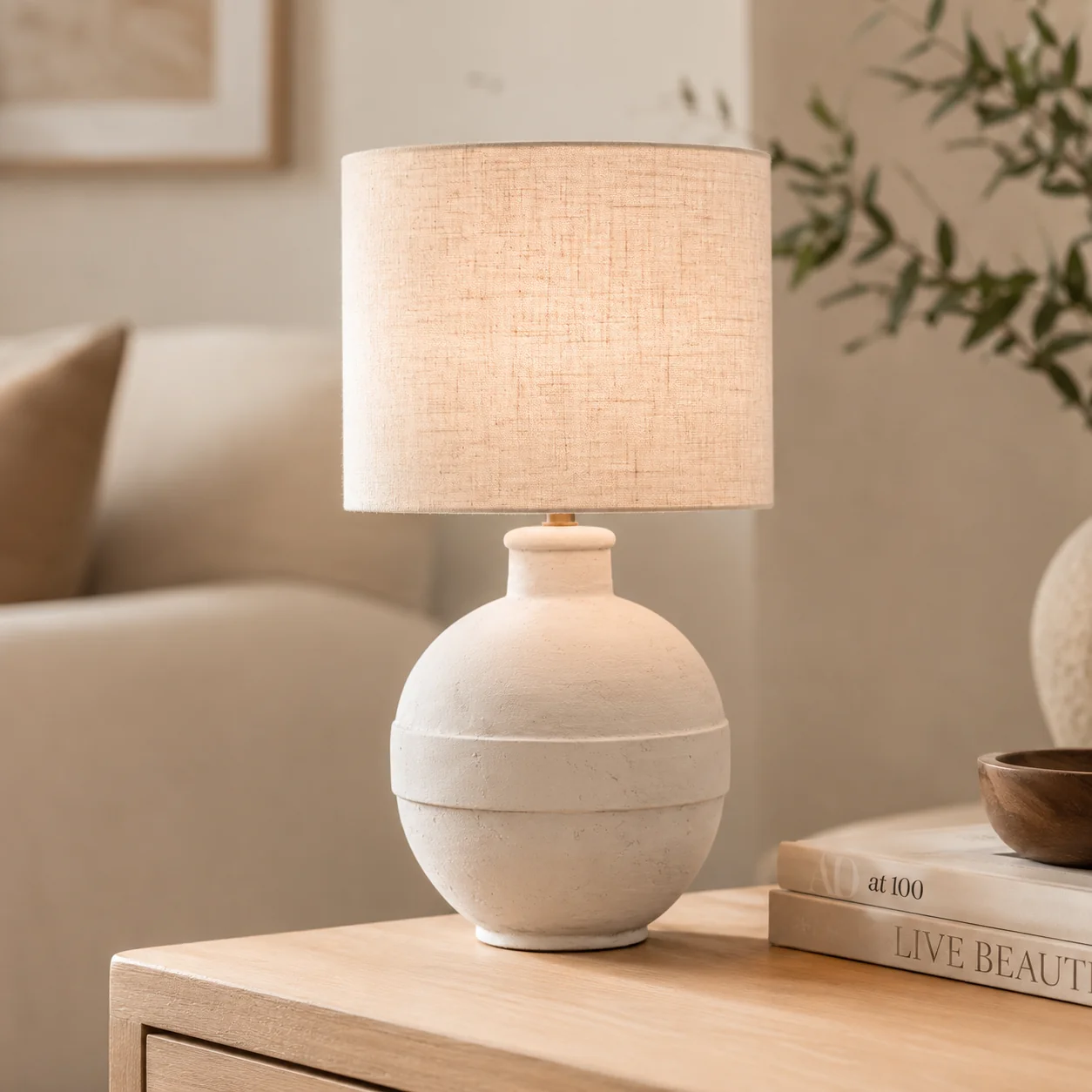 Relaxed Ceramic Table Lamp Antiqu-LAURENT TAYLOR Organic