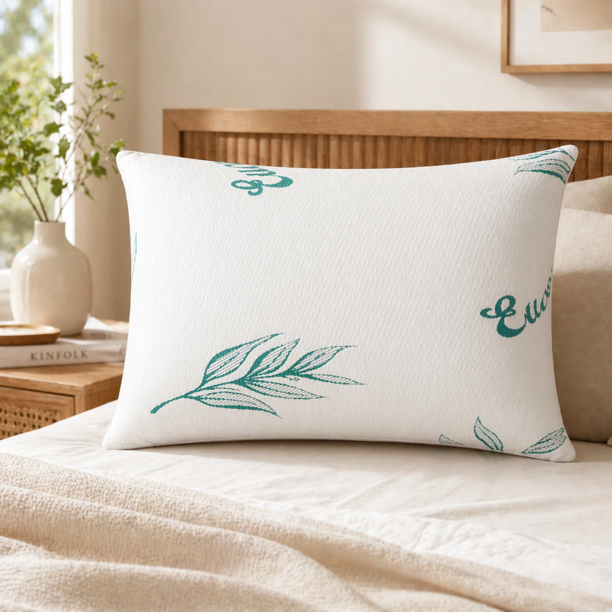 Convenient Pillow Eucalyptus Cover Chopped Memory Foam Advanced