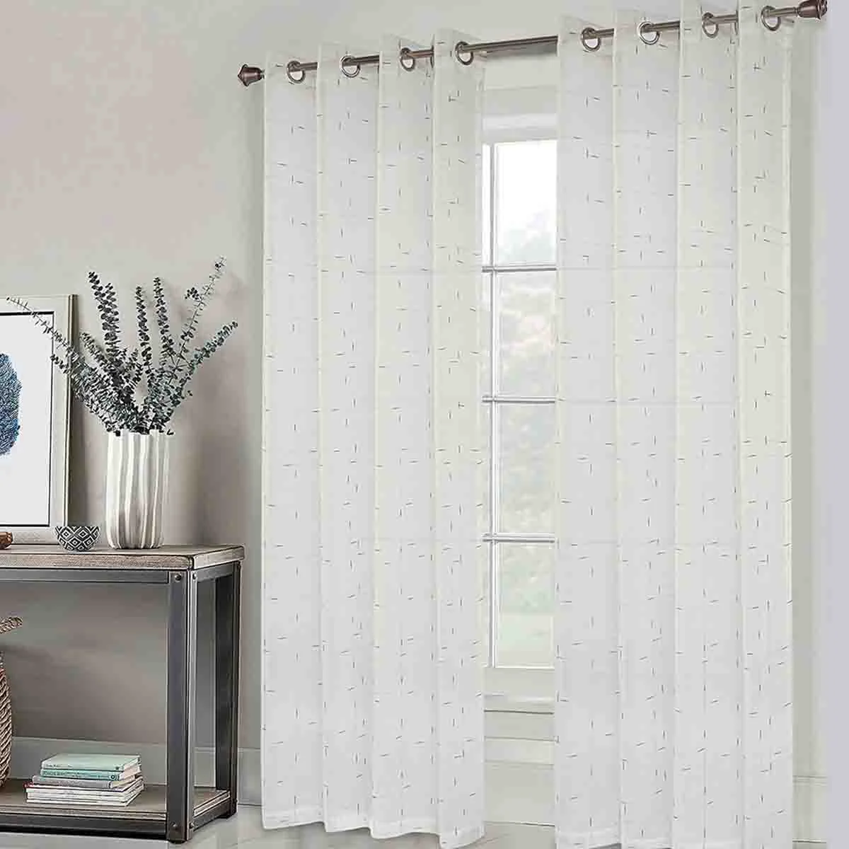 Easy-to-Use LAUREN TAYLOR – LUISA 2PK jacquard sheer grommet top panels High-Performance