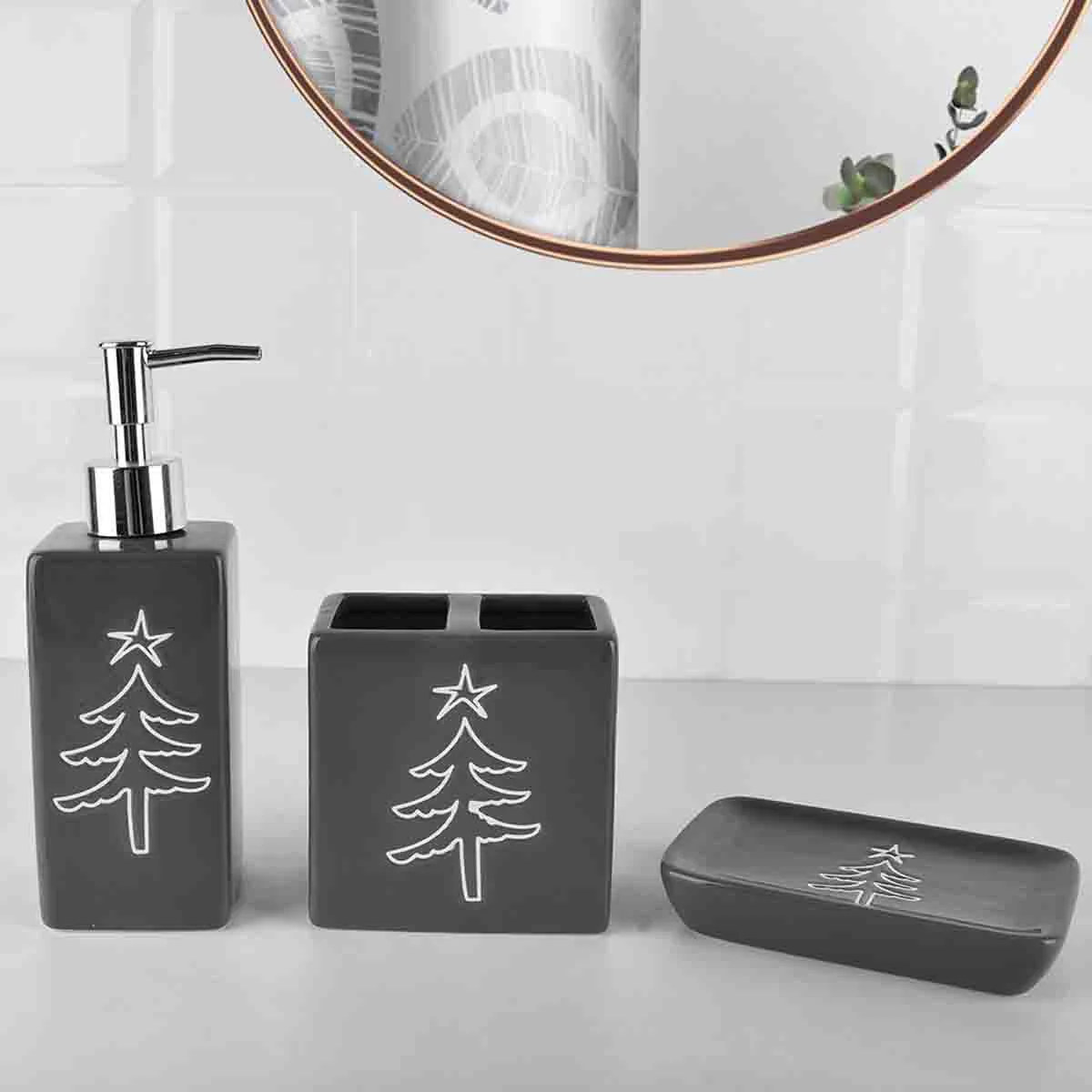 Original RUSTIC CABIN – Snowtress Ceramic Bathroom Set Modern