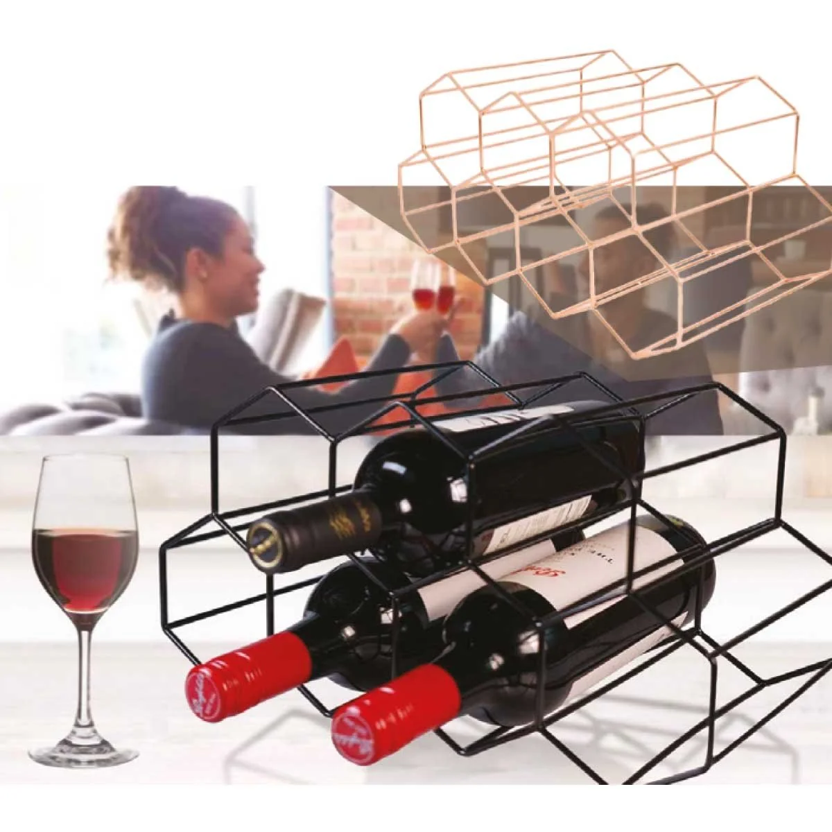 Expertly Made 7 Bottle Wine Rack Pure