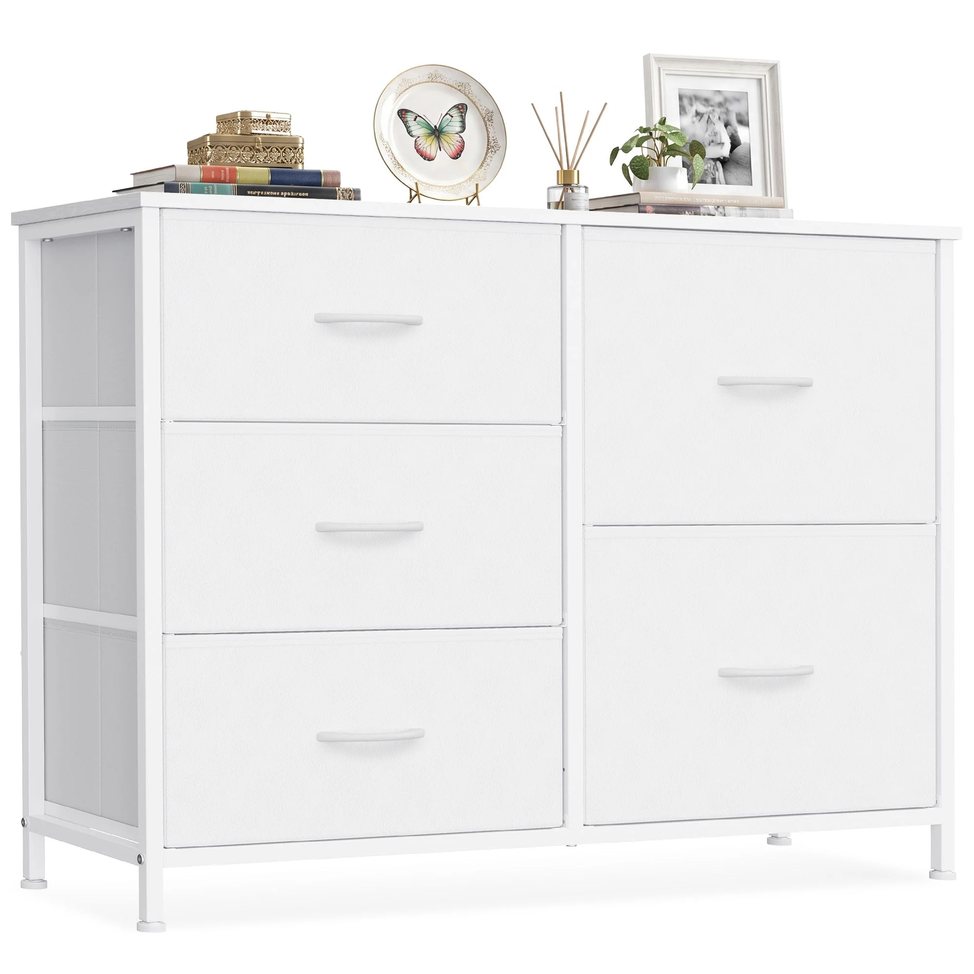 Powerful SONGMICS SONGMICS 5 Drawer Dresser for Bedroom 38.9 x 11.8 x 29.4 Inch Stylish