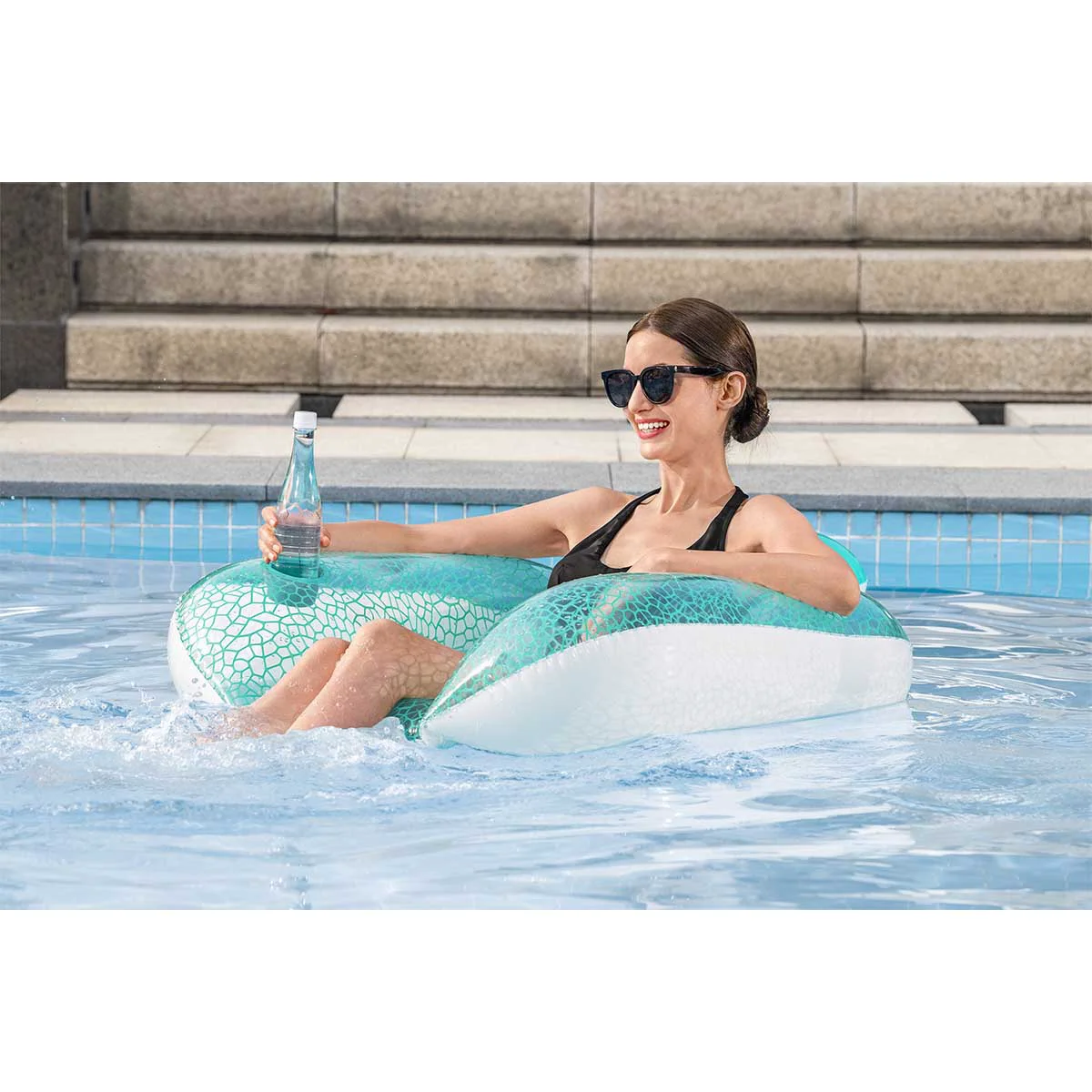 Authentic way® Flip Pillow™ Inflatable Pool Chair Lounge 94 cm High-Performance