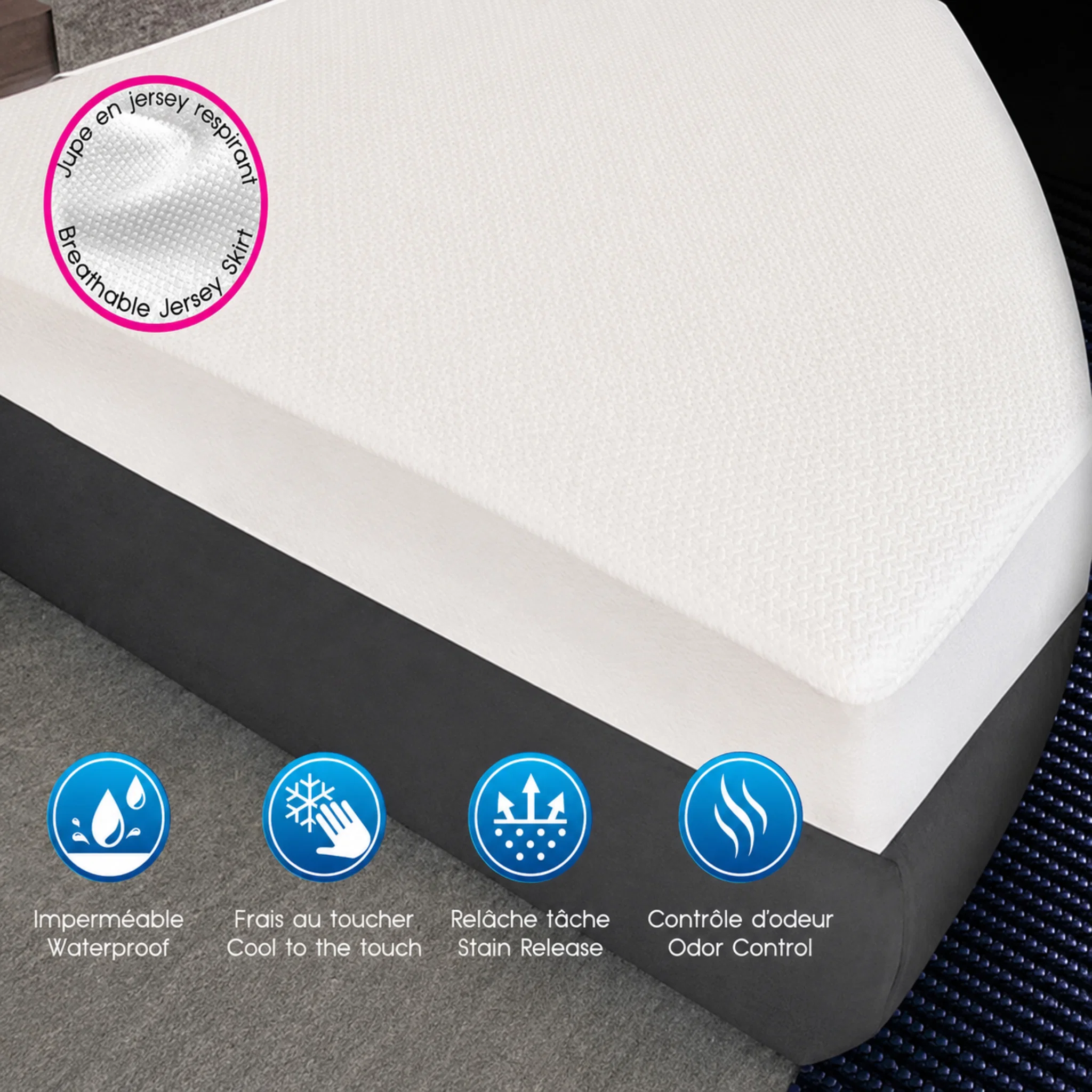Superior Maison Blanche – Waterproof Mattress Protector Pro Cooling Max Crafted