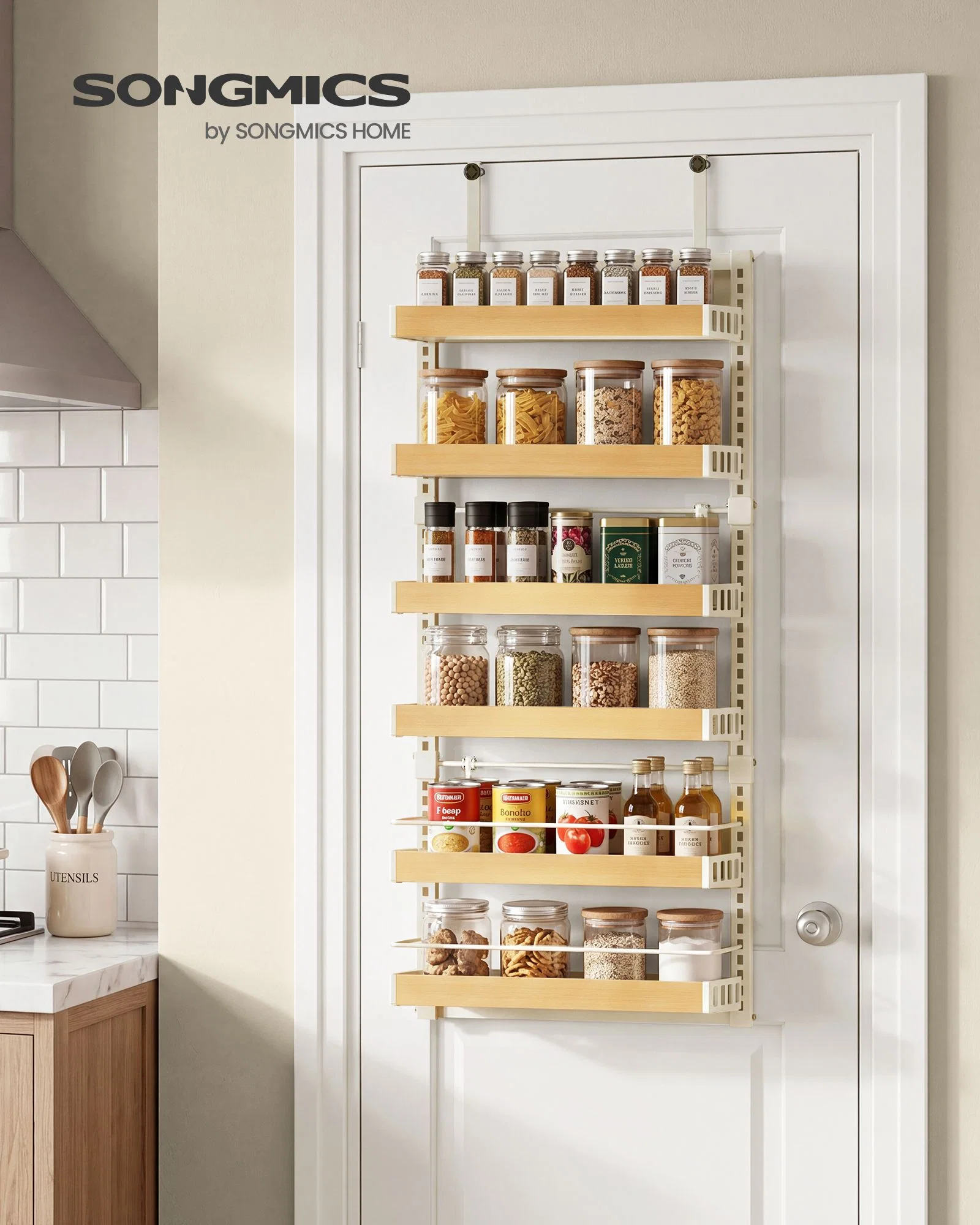 Luxury SONGMICS SONGMICS 6-Tier Over the Door Pantry Organizer Premium Material