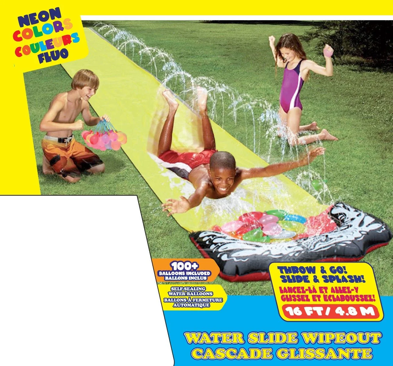 Original Design 4.8m Water Slide 100 Water Balloons Relaxed