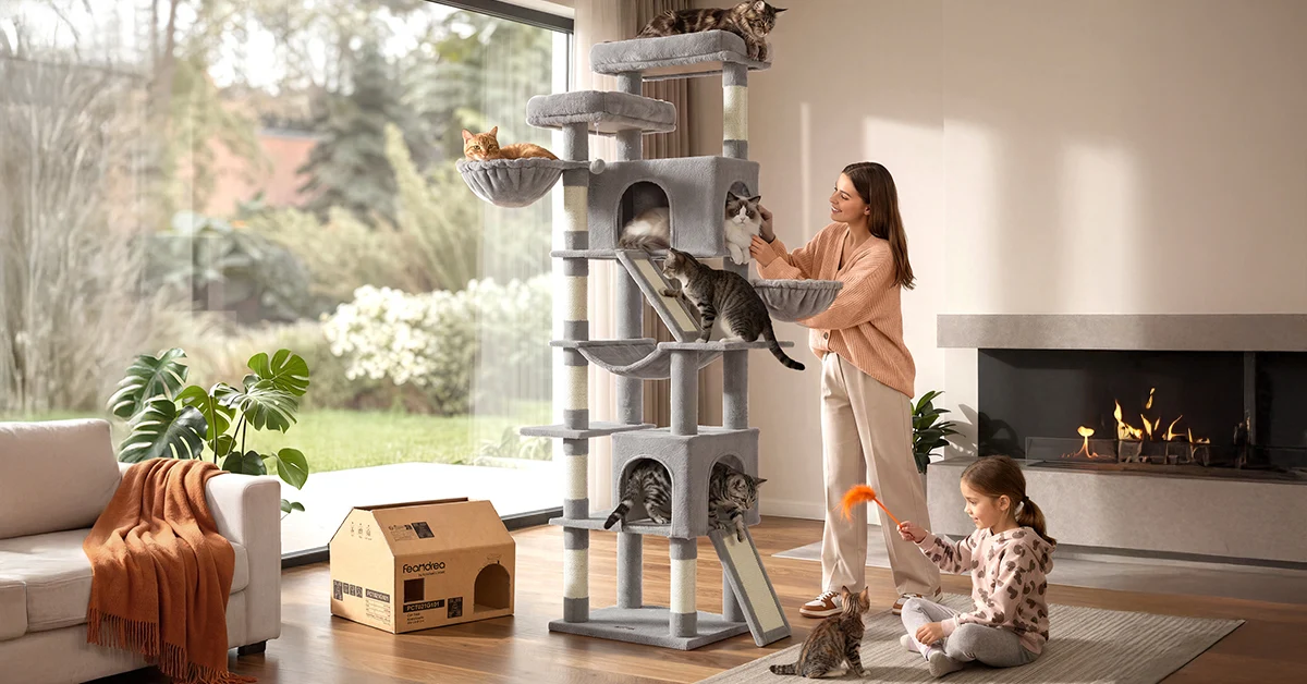 Fine Feandrea Feandrea Cat Tree with Sisal Scratching Posts Easy-to-Use