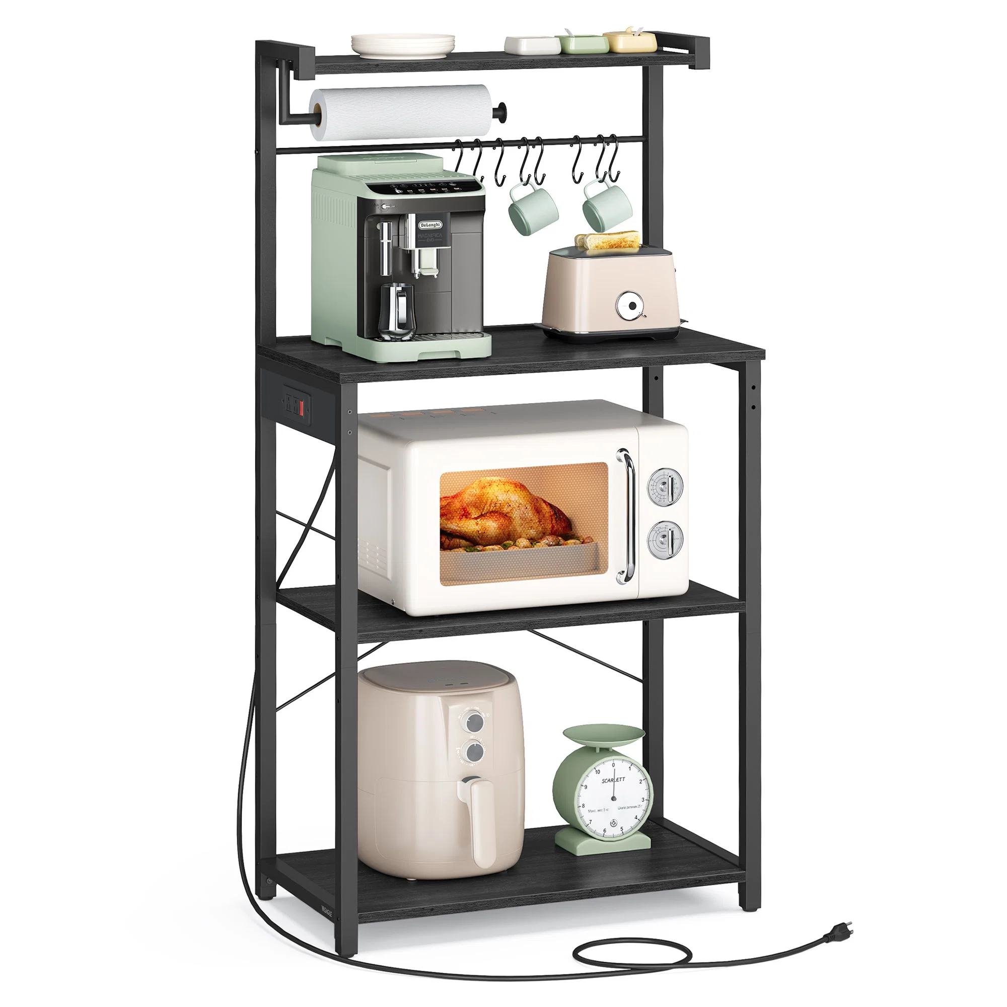 Environmentally Friendly VASAGLE VASAGLE BARNET Collection – Kitchen Bakers Rack with Power Outlet Fine