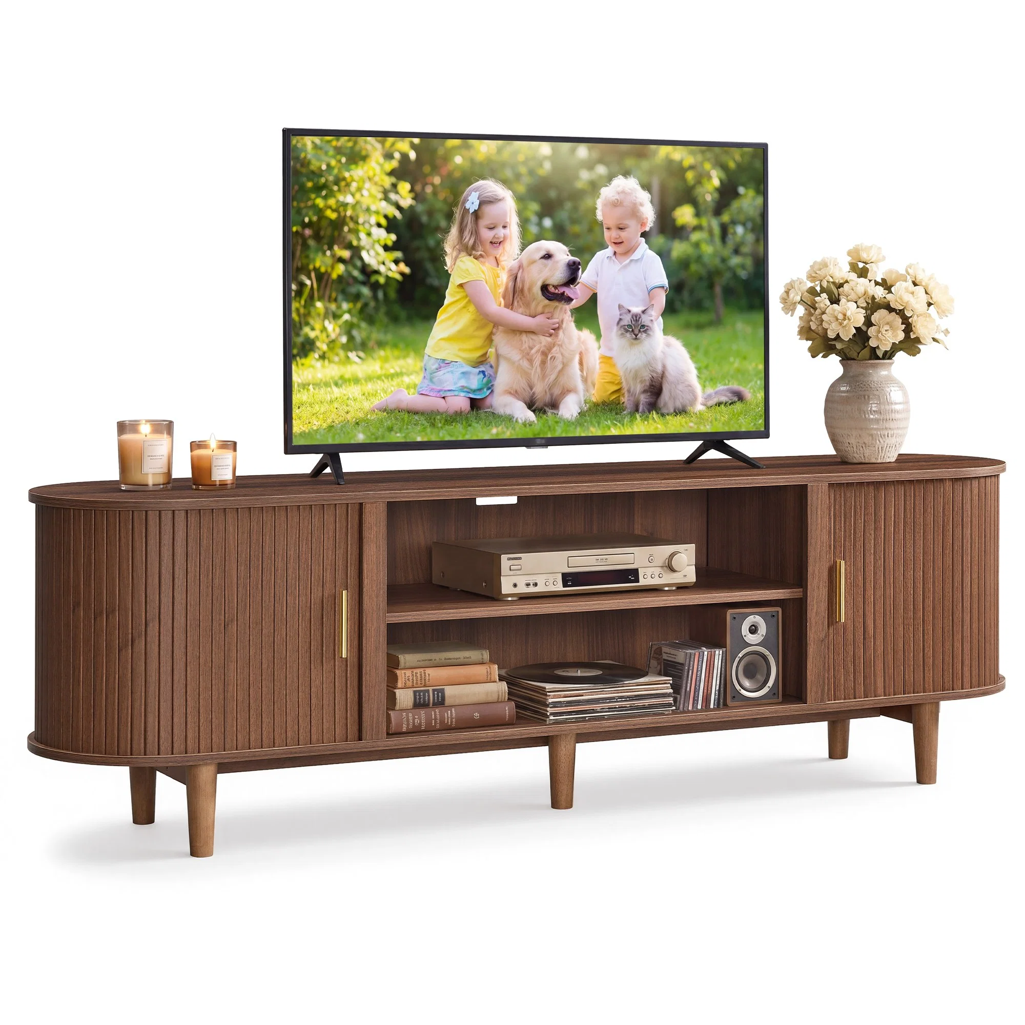 Enhanced VASAGLE VASAGLE TV Stand for 80-Inch T Trendy