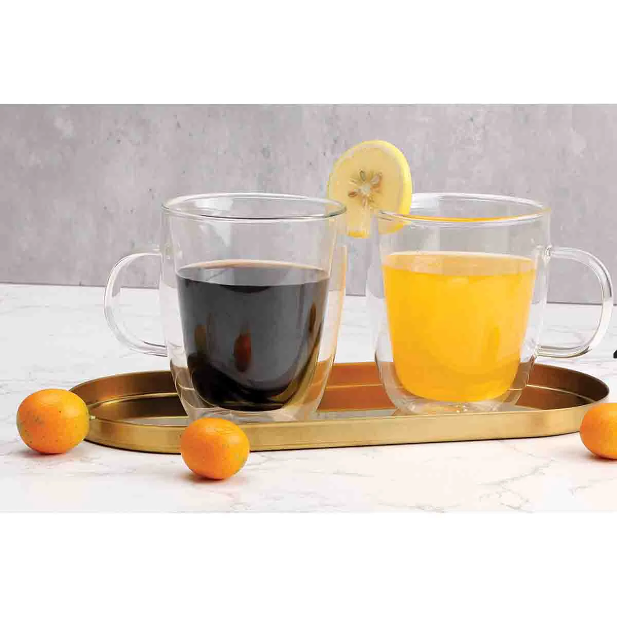 Enhanced A La Cuisine – 2pcs Double Wall Coffee Mugs 420ml Sophisticated
