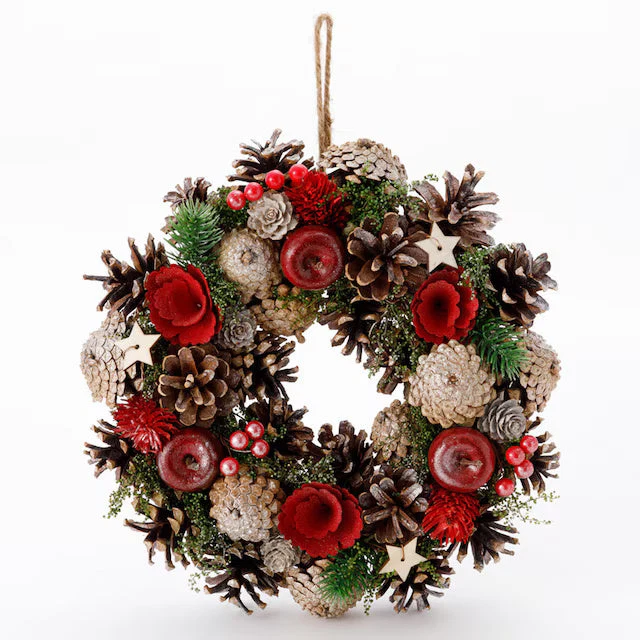 High-Grade CHRISTMAS 28CM HANGING WREATH 23AFH029-28 n4LC Luxury